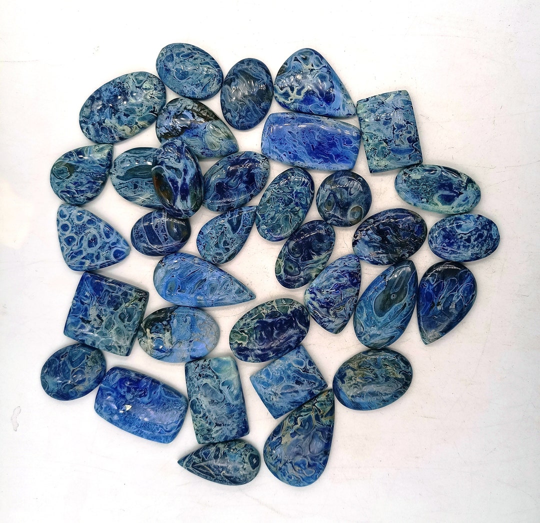 Blue Root Plume Agate Gemstone Lot: Mix Shapes & Sizes Wholesale Lot - Etsy