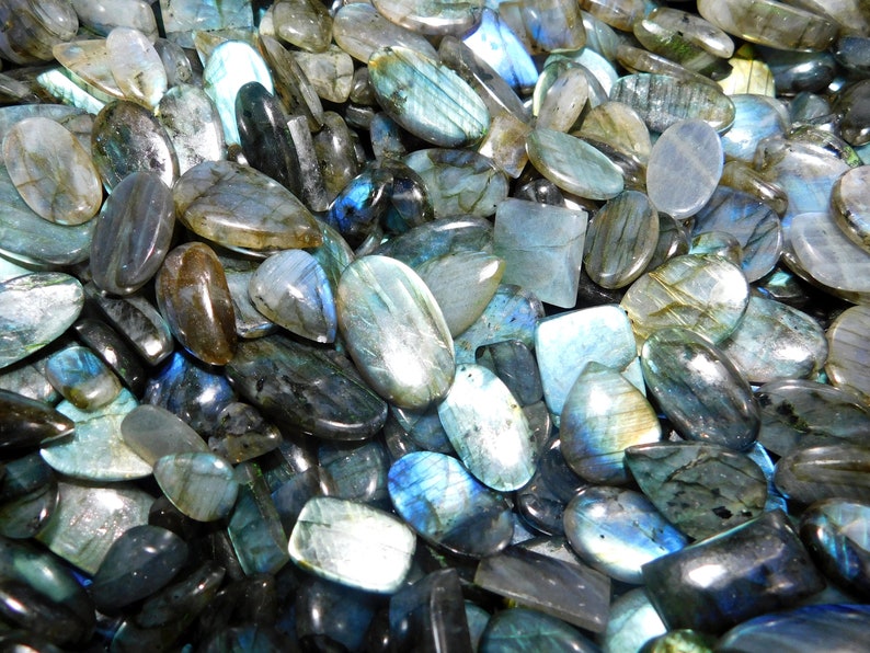 Labradorite Cabochon Natural Blue Fire Shape Loose Semi Precious Gemstones Cabochon Lot Wholesale Lot Hand picked Wholesale