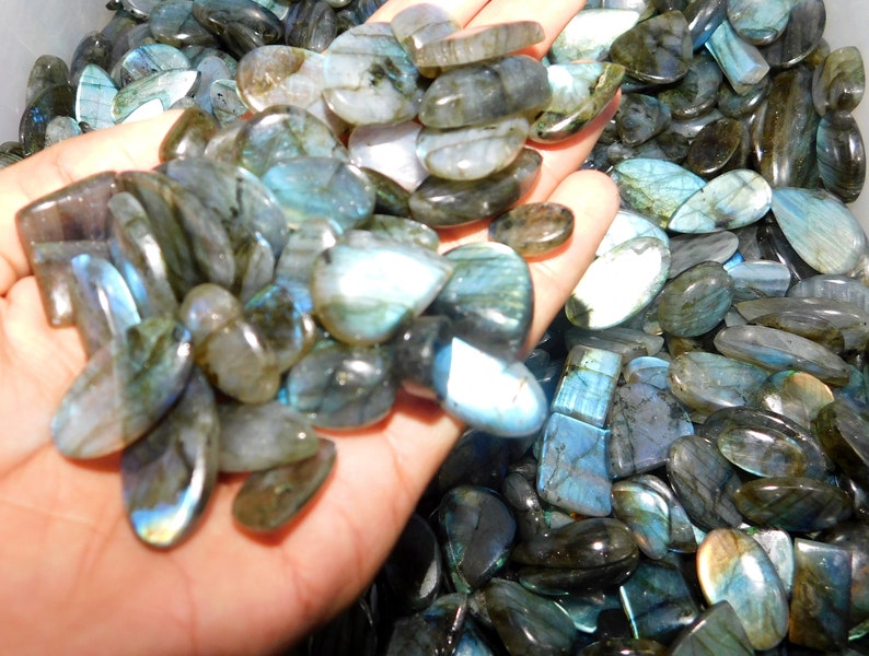 Labradorite Cabochon Natural Blue Fire Shape Loose Semi Precious Gemstones Cabochon Lot Wholesale Lot Hand picked Wholesale