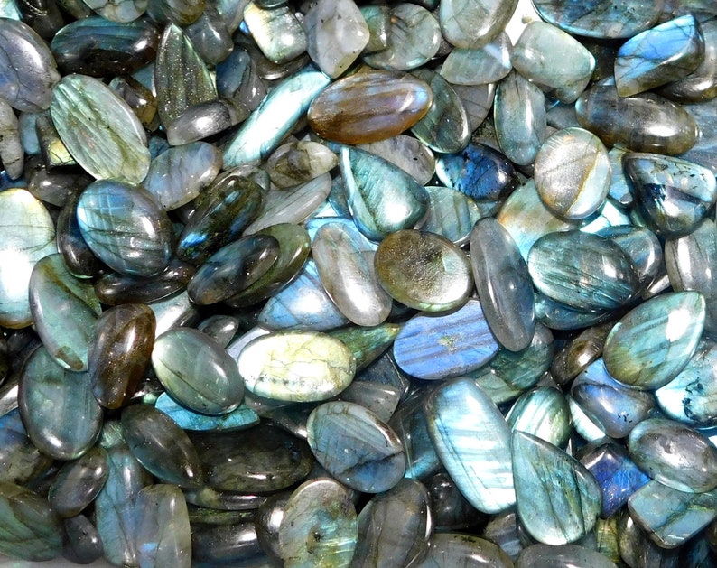 Labradorite Cabochon Natural Blue Fire Shape Loose Semi Precious Gemstones Cabochon Lot Wholesale Lot Hand picked Wholesale