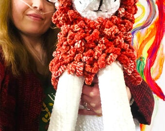 Amigurumi White Lion: Crochet Jasper, 22-Inch Plush