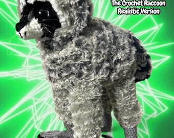 Realistic Crochet Raccoon Toy: Jimothy Edition, One-of-a-Kind Faux Fur Amigurumi