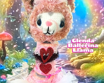 Hand Crocheted Ballerina Llama Plush Toy: Miss Glinda Fancy Amigurumi Doll