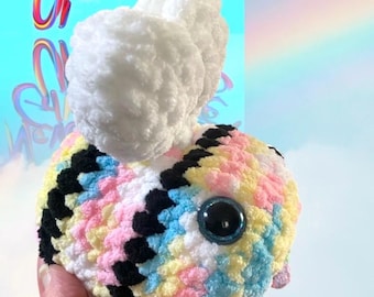 Hand Crocheted Bee Amigurumi Toy, Cuddly Soft Plush, Custom Made (6 inches)