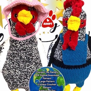 Amigurumi Crochet Chicken & Rooster Toy Pattern (PDF Digital Download)