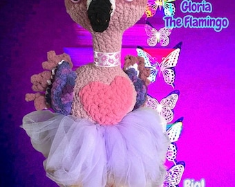 Crochet Flamingo Toy: Big 22-Inch Amigurumi with TuTu