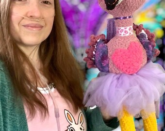 Crochet Flamingo Toy: Big 22-Inch Amigurumi with TuTu