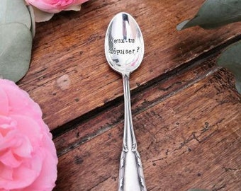 Cuillère expresso personnalisable avec votre message au choix pour mariage anniversaire naissance grossesse fête des mères /des pères