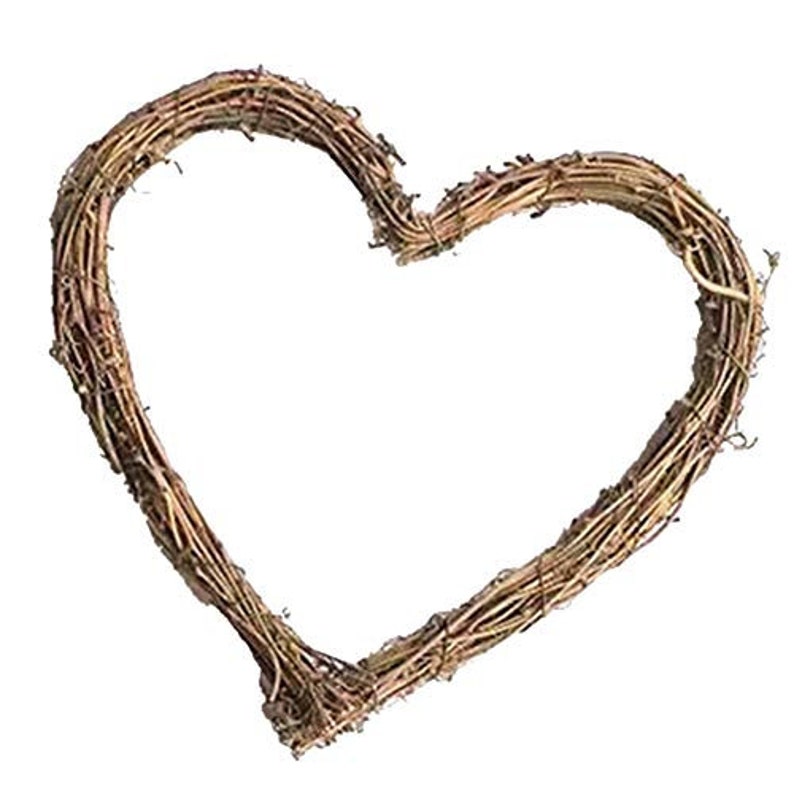 Wicker rattan wreath heart shaped grapevine wreath for rustic Etsy