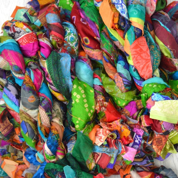 30 Meter Recyceltes Vintage Sari Bändchen Garn