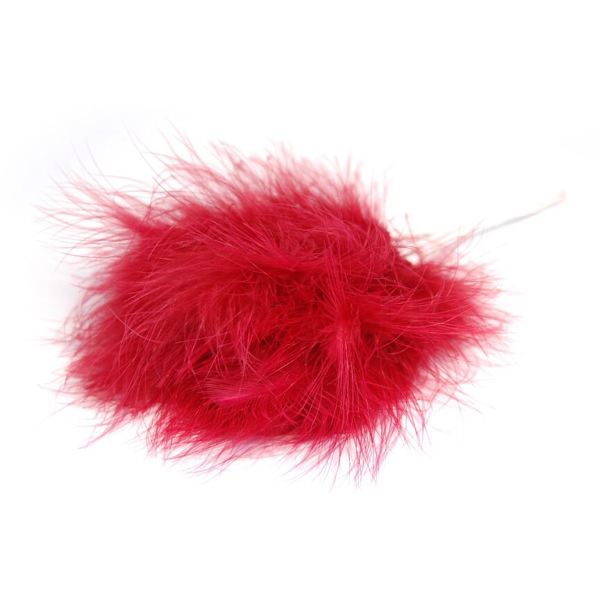 6 stems of claret wired marabou fluff feathers 