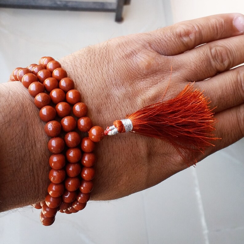 Red Jasper Prayer Beads Mala Red Jasper Healing Mala 108 Etsy