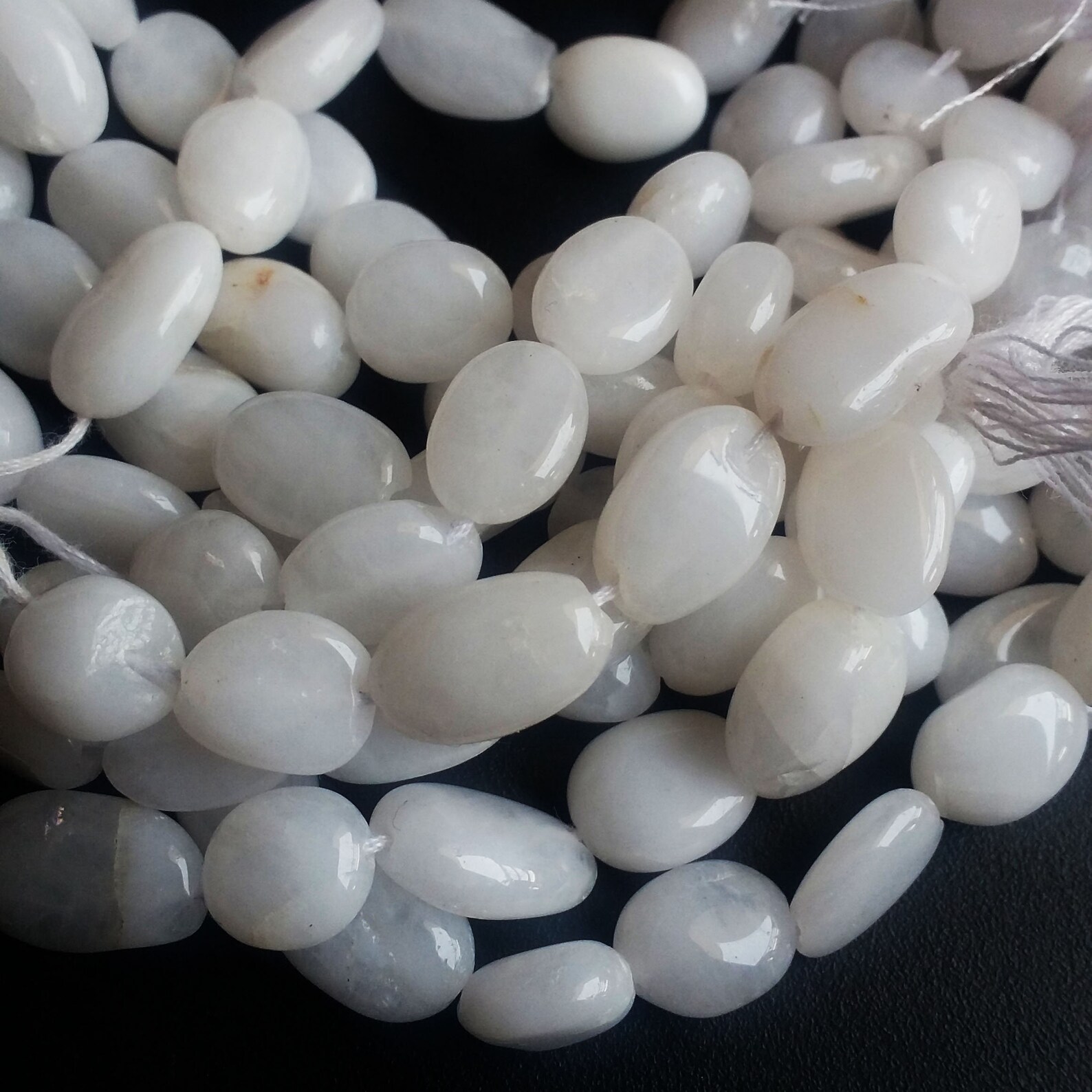 White Jade Beads Jade Beads Oval Shape Size 13x8 MM Approx. | Etsy