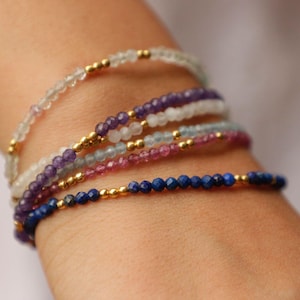 Gemstone Morse Code Bracelet, Sterling Silver Beaded Custom Name Jewelry