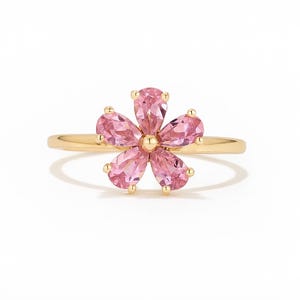 925 Sterling Silver Ring, Cherry Blossom Ring, Handmade Jewelry, Gift For Her, Pink Ring, Minimalist Jewelry, Flower Jewelry, Floral Jewelry