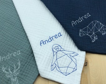 Maxi pañal de bebé de gasa de algodón doble bordado / Cuadros de gasa de algodón