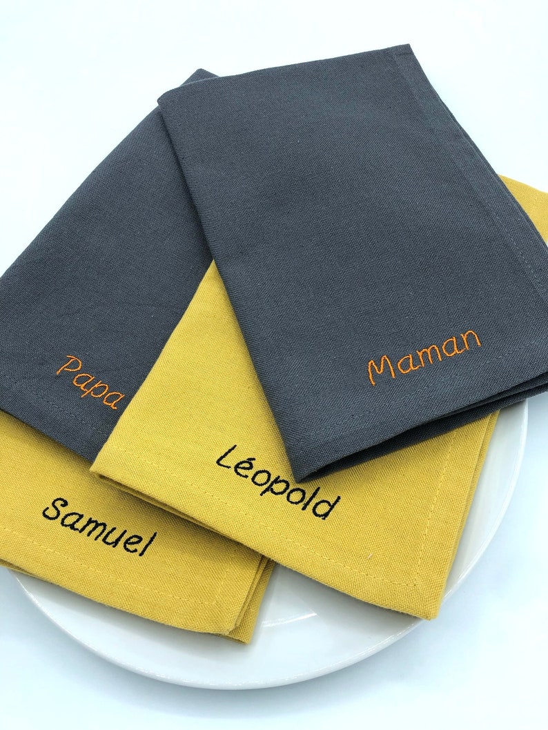 Personalized embroidered napkin image 10