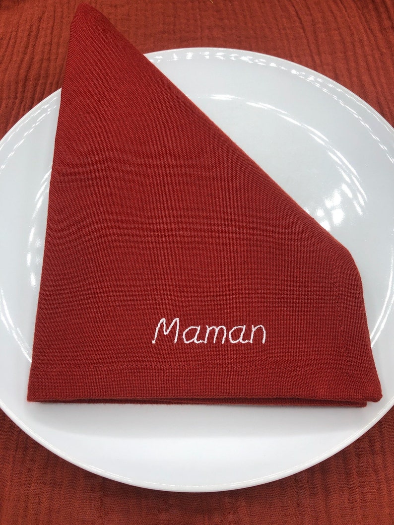 Personalized embroidered napkin image 4