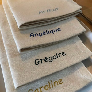 Pack de 6 serviettes de table brodées personnalisées image 10