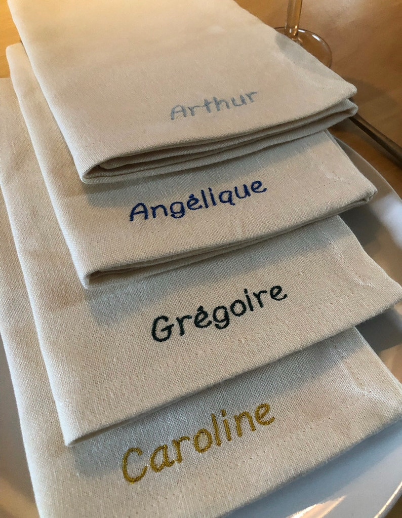 Pack de 6 serviettes de table brodées personnalisées image 10