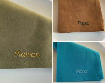 Personalized embroidered napkin