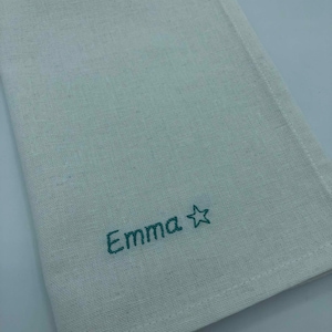 Serviette de table brodée personnalisée motif écru Etoile