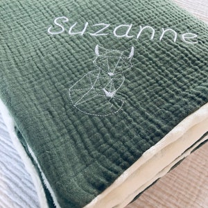 Large XL children&#39;s blanket double cotton gauze lined Minky 120x95