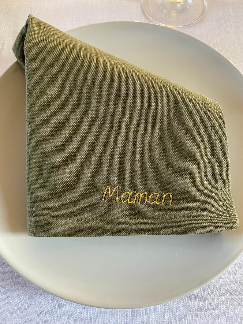 Personalized embroidered napkin image 3