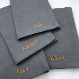 Pack de 6 serviettes de table brodées personnalisées image 1