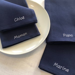 Dark Personalized Embroidered Napkin image 1