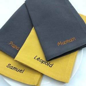 Pack de 6 serviettes de table brodées personnalisées image 9