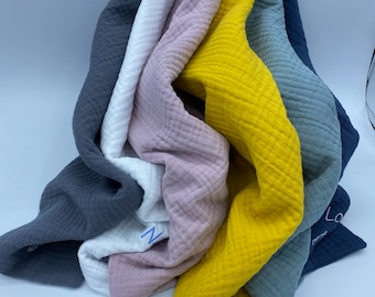 Arrullo bebé maxi gasa de algodón doble bordado / Cuadros de gasa de algodón blanco