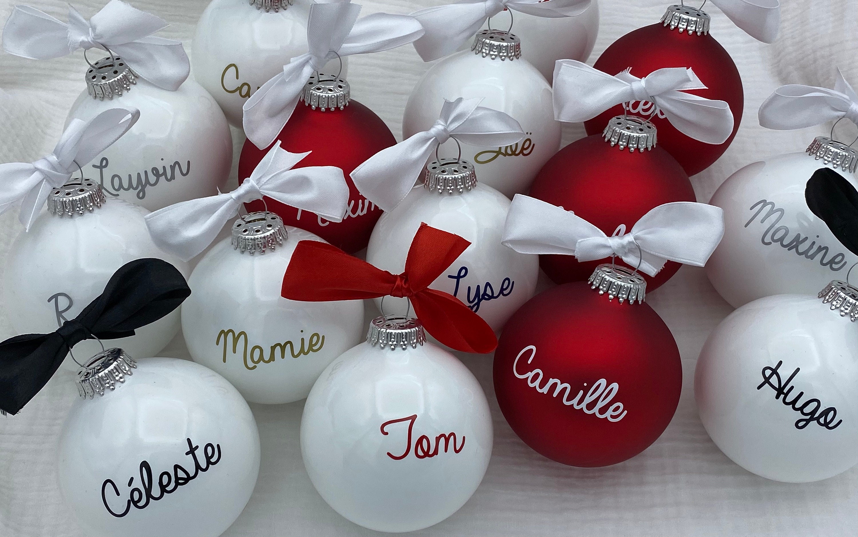 Pre Commande Boule de Noël Personnalisée 8cm en Verre