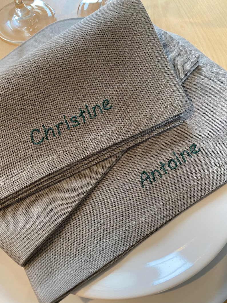 Personalized embroidered napkin image 7