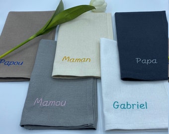 Personalized embroidered napkin