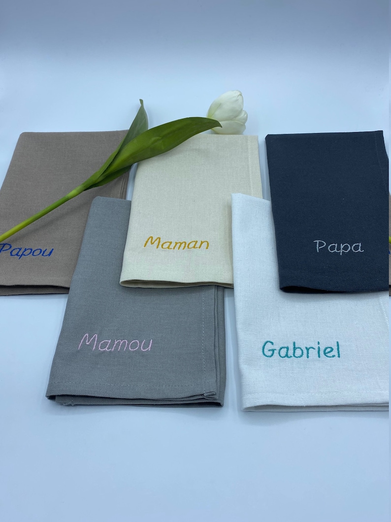 Personalized embroidered napkin image 1