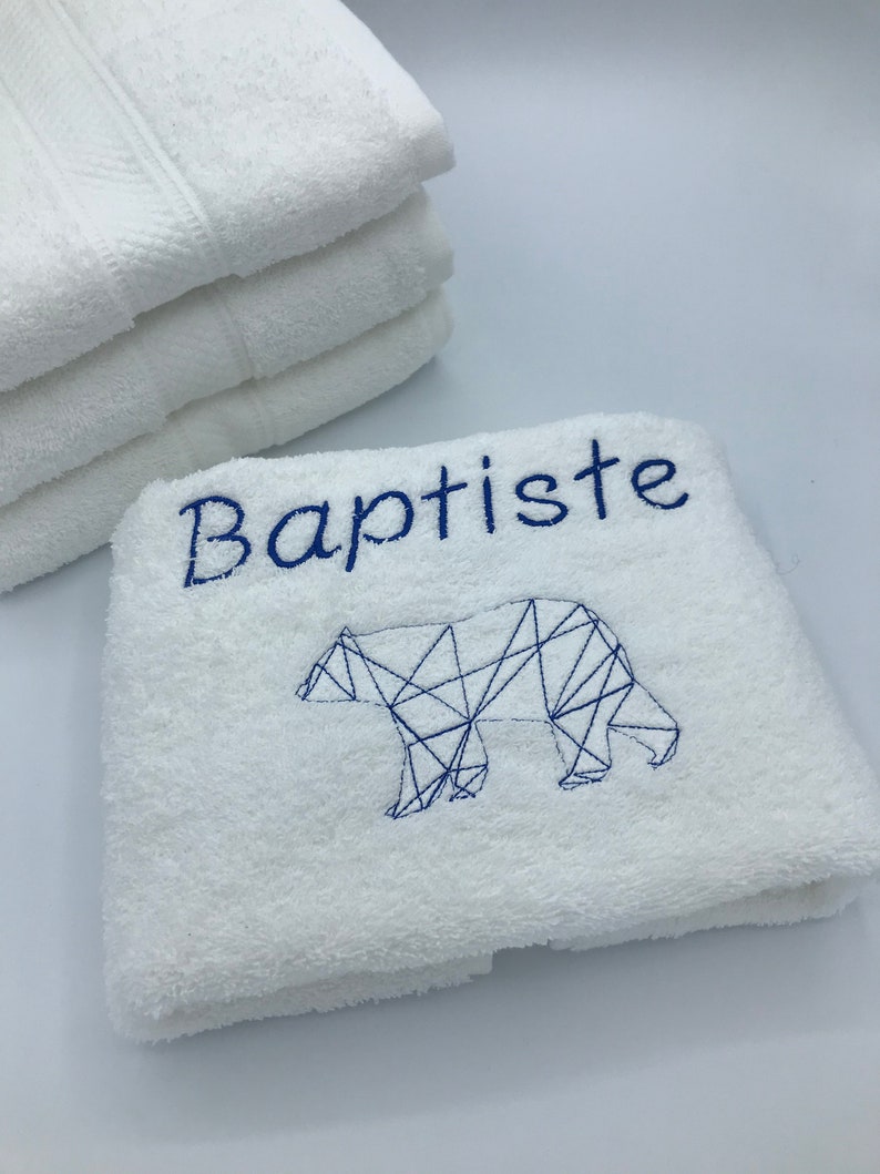 Personalized embroidered bath towel image 2