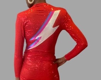 Red Body Con Ziggy Dress with Zap