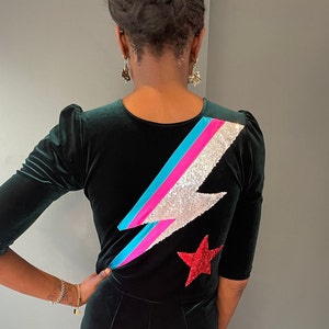 Ziggy Jumpsuit in Green Velvet | 1970s Vintage Style