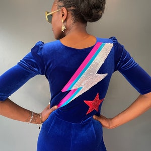 Ziggi Jumpsuit in Electric Blue Velvet