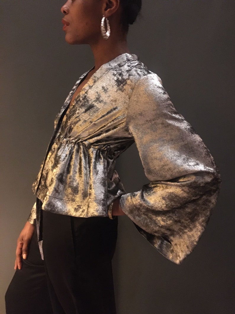 silver kimono jacket