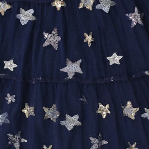 Vivienne Maxi Tiered Skirt with Sequin Stars in Black image 6