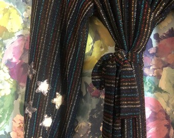 Babooska Multi Coloured Striped Maxi Wrap Dress with Sequinned Star Details