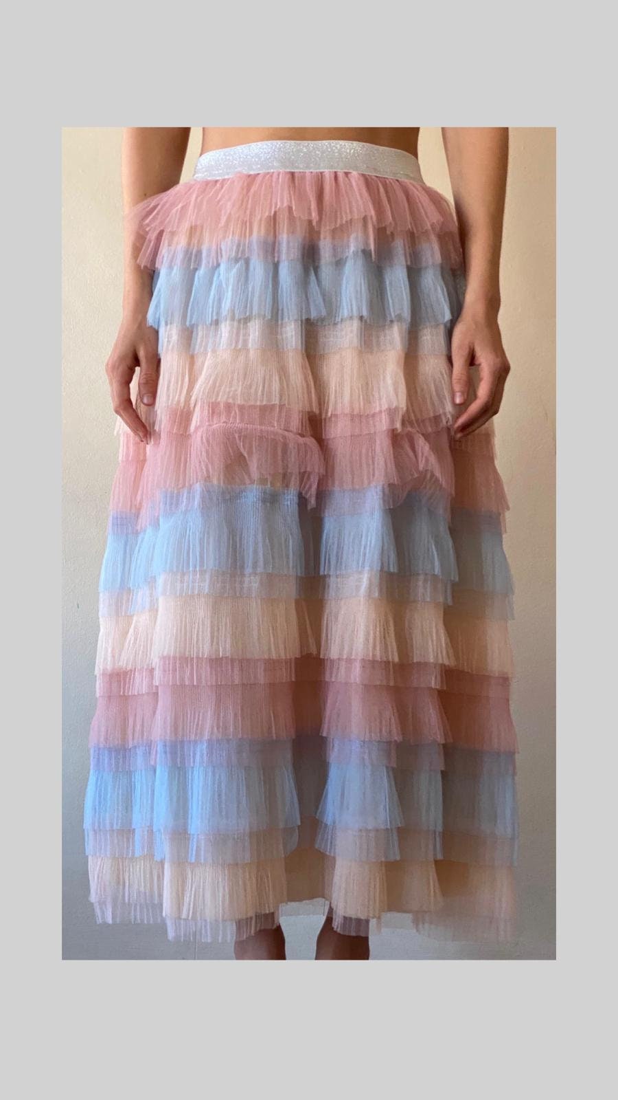 Image of Froo Rainbow Tulle Skirt With Ana Elasticated Waist