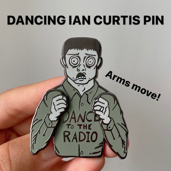 Dancing Ian Curtis MOVING enamel pin Joy Division 2”