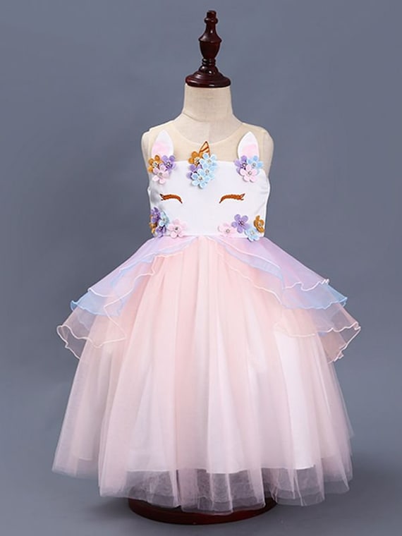 unicorn girls party dress