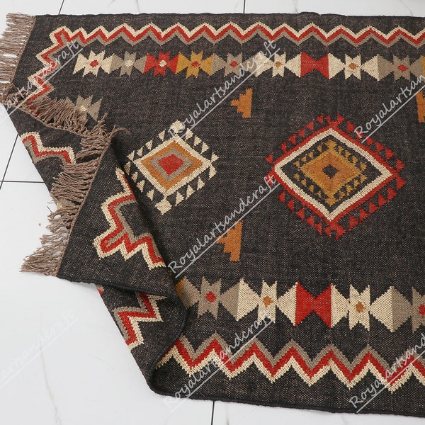 Handvävd ulljutematta, handgjord kelimmatta, aztekisk navajomatta, vardagsrumsmatta, sovrumsmatta, utomhusmatta 5x8, 6x9, 8x10, 9x12, 10 x 14 fot mattor