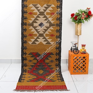 Wool Jute Runner, Handmade Runner, Wool Jute Rug, Kilim Runner, Jute rug, Jute Runner, Woven Rug, Woven Runner, Navajo Rug, Weave Rug, Rug