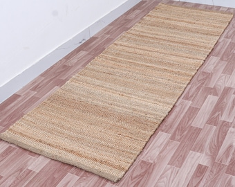 Handgefertigter Teppichläufer aus Jute: Eingangsteppich aus Naturfaser