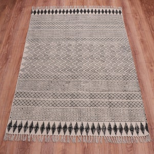 Hand Block Print Cotton Rug Indian Handmade Rug Dining Room Rug/Kitchen Rug/Outdoor Rug/Patio Rug/Living Room Rug/Runner Rug